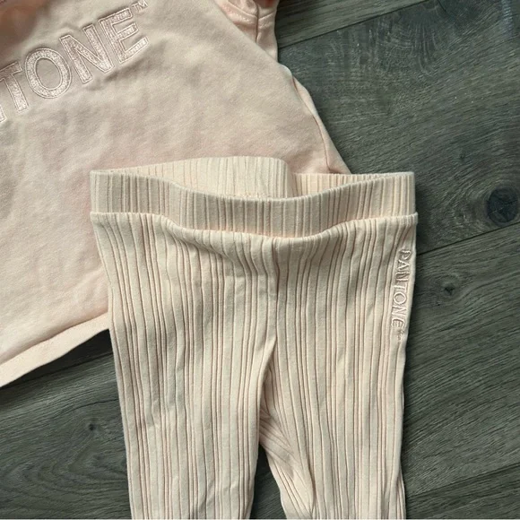 H&M Pink Coral Peach Pantone T-Shirt and Leggings Set 3T - Picture 4 of 8